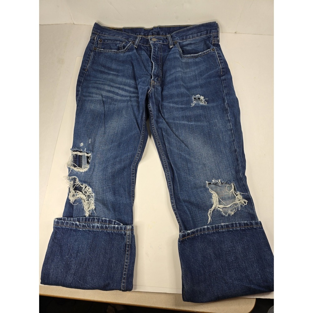 Levis Jeans 514 Straight Fit Medium Wash Men's Size 36x30 Honeycomb Denim